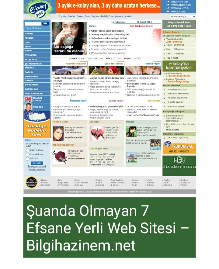 Şuanda Olmayan 7 Efsane Yerli Web Sitesi – ekolay.net
